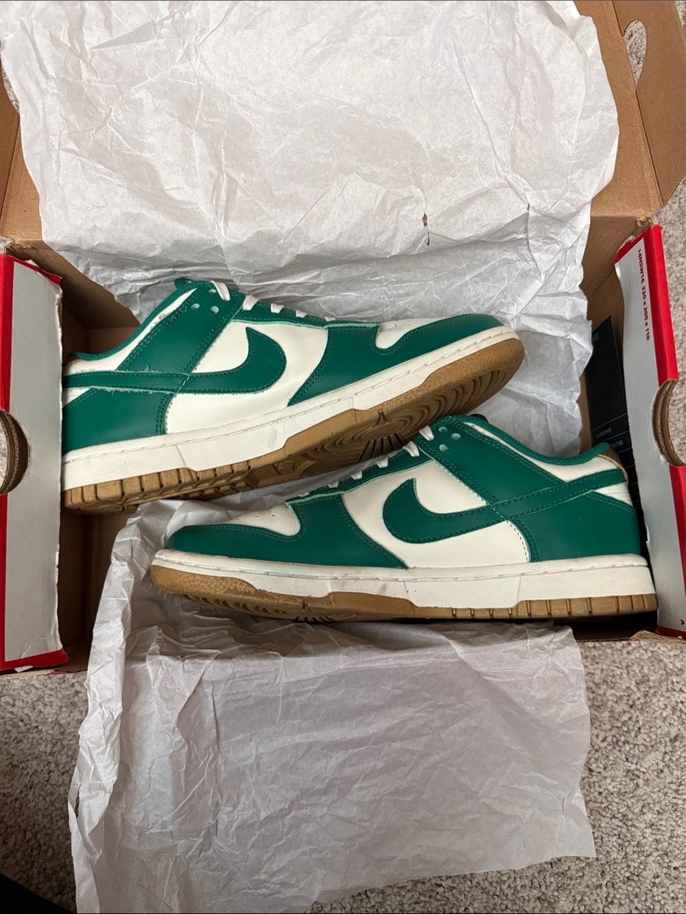 Nike Low-Top Sneakers in Green and White